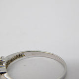 9ct White Gold & Brilliant Cut Spinel Solitaire Dress Ring Vintage c1990