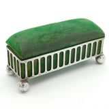 Edwardian Silver Plated Pierced Casket Pin Cushion Trinket Box c1910 Antique