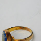 Victorian 22ct Gold & 9ct Gold Wedgwood Jasperware Cameo Ring Antique