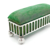 Edwardian Silver Plated Pierced Casket Pin Cushion Trinket Box c1910 Antique
