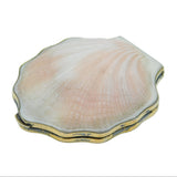 Russian .875 Silver Gilt Shell Form Makeup Mirror Compact Mid-Century c1950