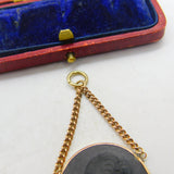 Georgian 9ct Rose Gold & Carved Basalt Philosopher Cameo Antique c1820