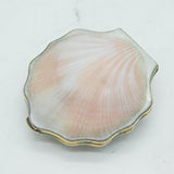 Russian .875 Silver Gilt Shell Form Makeup Mirror Compact Mid-Century c1950