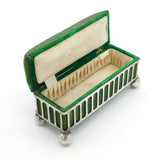 Edwardian Silver Plated Pierced Casket Pin Cushion Trinket Box c1910 Antique