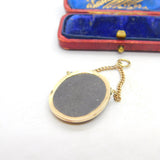 Georgian 9ct Rose Gold & Carved Basalt Philosopher Cameo Antique c1820