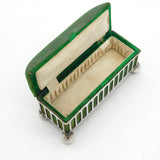 Edwardian Silver Plated Pierced Casket Pin Cushion Trinket Box c1910 Antique