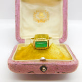 14ct Yellow Gold 2ct Columbian Emerald Band Ring Antique c1920 Art Deco