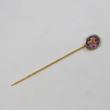 Art Deco Platinum, 14ct Gold & Oval-Cut Amethyst Stick Pin Antique c1920s