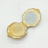 Russian .875 Silver Gilt Shell Form Makeup Mirror Compact Mid-Century c1950