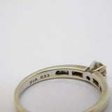 9ct White Gold & 0.33ct Diamond Solitaire Ring Vintage c1990 London