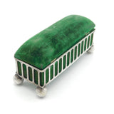 Edwardian Silver Plated Pierced Casket Pin Cushion Trinket Box c1910 Antique