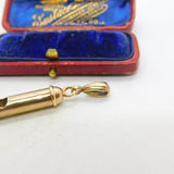 Edwardian 9ct Yellow Gold Rainway Whistle Charm or Pendant Antique c1910
