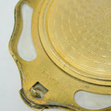 Russian .875 Silver Gilt Shell Form Makeup Mirror Compact Mid-Century c1950