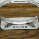 Sheaffer Sterling Silver Mounted Oak & Cut Crystal Inkpot Desk Stand Vintage