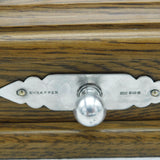 Sheaffer Sterling Silver Mounted Oak & Cut Crystal Inkpot Desk Stand Vintage