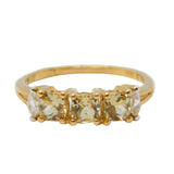 9ct Yellow Gold, Spinel & Citrine Set Dress Ring Vintage c1990