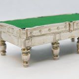 Edwardian Sterling Silver Novelty Snooker Table Pin Cushion Antique Birmingham