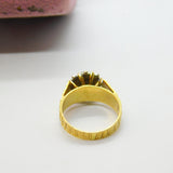 18ct Yellow Gold, Sapphire & 0.4ct Diamond Floral Cluster Ring Vintage 1995 London