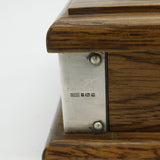 Sheaffer Sterling Silver Mounted Oak & Cut Crystal Inkpot Desk Stand Vintage