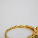 9ct Yellow Gold, Spinel & Citrine Set Dress Ring Vintage c1990