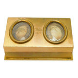 Victorian Asprey & Co. Gilt Metal Double Mourning Jewellery Box Antique 1877