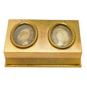 Victorian Asprey & Co. Gilt Metal Double Mourning Jewellery Box Antique 1877