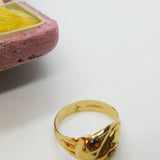 Victorian Style 9ct Gold & Garnet Snake or Serpent Crossover Ring Vintage 1964
