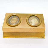 Victorian Asprey & Co. Gilt Metal Double Mourning Jewellery Box Antique 1877