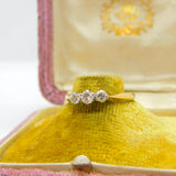 Victorian 18ct Yellow Gold & 0.25ct Set Diamond Ring Antique c1900