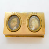 Victorian Asprey & Co. Gilt Metal Double Mourning Jewellery Box Antique 1877