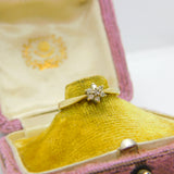 9ct Yellow Gold 0.1ct Diamond Daisy Cluster Ring Vintage c1980 London