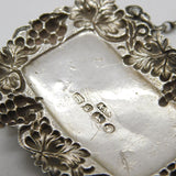 Victorian Sterling Silver Grape Pattern Gin Decanter Label 1858 Birmingham