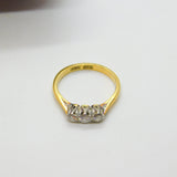 Victorian 18ct Yellow Gold & 0.25ct Set Diamond Ring Antique c1900