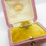 9ct Yellow Gold 0.1ct Diamond Daisy Cluster Ring Vintage c1980 London