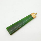 Edwardian 9ct Rose Gold Nephrite Jade Drop Pendant Antique 1906 Birmingham