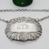 George III Sterling Silver Acorn Pattern Gin Decanter Label Antique 1818 London