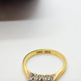 Victorian 18ct Yellow Gold & 0.25ct Set Diamond Ring Antique c1900