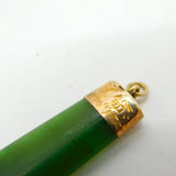 Edwardian 9ct Rose Gold Nephrite Jade Drop Pendant Antique 1906 Birmingham