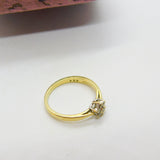 9ct Yellow Gold 0.1ct Diamond Daisy Cluster Ring Vintage c1980 London