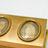 Victorian Asprey & Co. Gilt Metal Double Mourning Jewellery Box Antique 1877