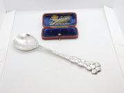 Ramsden & Carr Sterling Silver Art Nouveau Planished Floral Spoon 1914 London