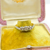 Victorian 18ct Yellow Gold & Three-Stone Diamond Ring Antique c1900