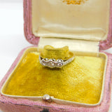 Victorian 18ct Yellow Gold & Three-Stone Diamond Ring Antique c1900