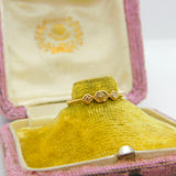Victorian 18ct Yellow Gold, Diamond & Pearl Set Mourning Ring Antique c1880