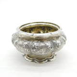 Georgian Sterling Silver Large Floral Pattern Salt Cellar 1828 London Antique