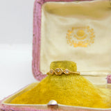 Victorian 18ct Yellow Gold, Diamond & Pearl Set Mourning Ring Antique c1880