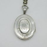 Victorian Sterling Silver Large Locket & Collar Necklace Antique 1879 Birmingham
