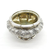 Georgian Sterling Silver Large Floral Pattern Salt Cellar 1828 London Antique