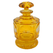19th Century Bohemian Amber Glass Acid Etched Scent Bottle Antique c1860