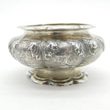 Georgian Sterling Silver Large Floral Pattern Salt Cellar 1828 London Antique